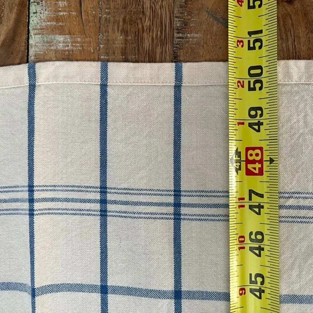 Blue Checkered Striped Square Tablecloth 50